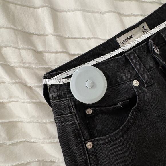 Garage Black High Rise Straight Leg Jeans Women's 03 Grunge Y2K Cropped Indie - Picture 16 of 16